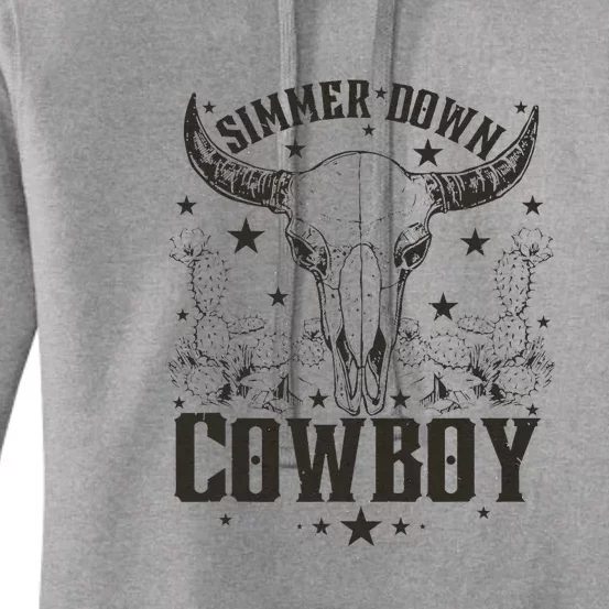 Simmer Down Cowboy Apparel Cowboy Lover Women's Pullover Hoodie