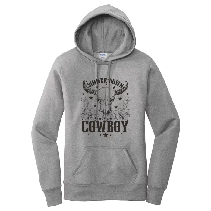 Simmer Down Cowboy Apparel Cowboy Lover Women's Pullover Hoodie