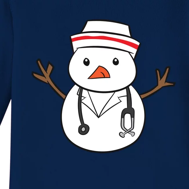 Snow Doctor Christmas Nurse Christmas Doctor Gift Baby Long Sleeve Bodysuit