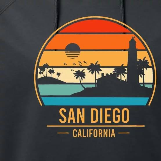 San Diego California Ca Performance Fleece Hoodie