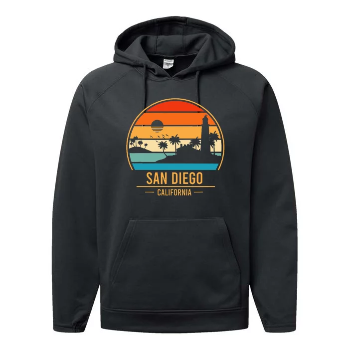 San Diego California Ca Performance Fleece Hoodie