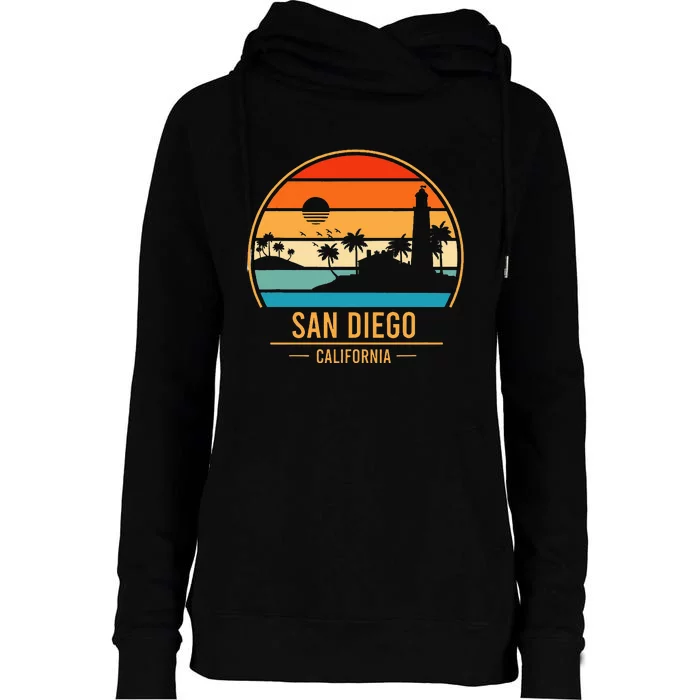 San Diego California Ca Womens Funnel Neck Pullover Hood