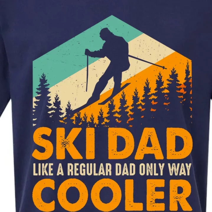 Ski Dad Cool Dads Love Skiing Winter Sport Ski Jumping Meaningful Gift Sueded Cloud Jersey T-Shirt