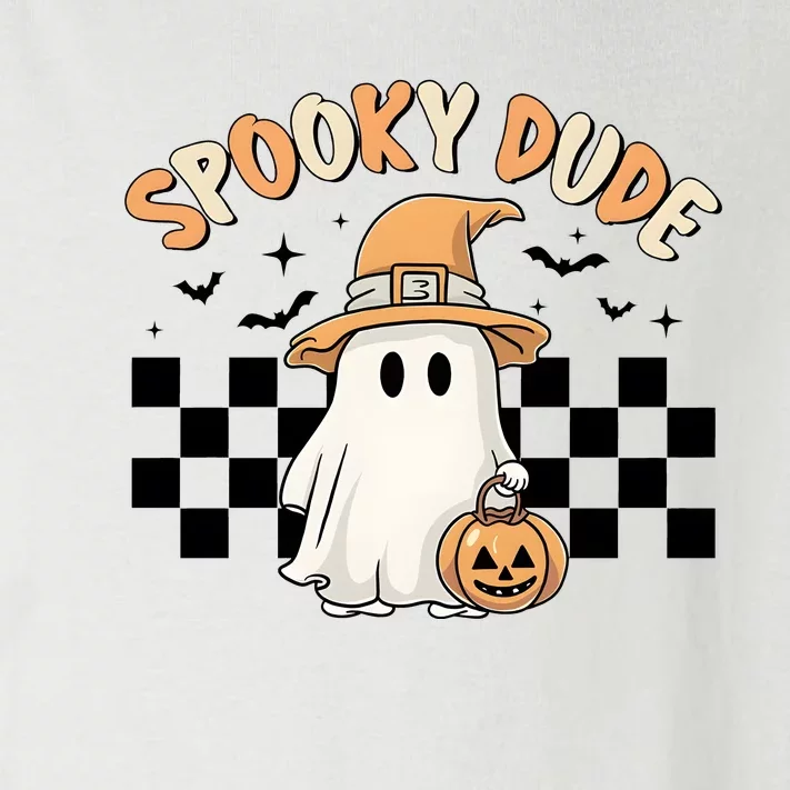 Spooky Dude Checkered Ghost Halloween Costume Toddler Long Sleeve Shirt