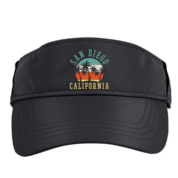 San Diego California Summer Vacation Retro Adult Drive Performance Visor