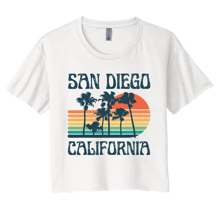 San Diego California Summer Vacation Vintage Women's Crop Top Tee