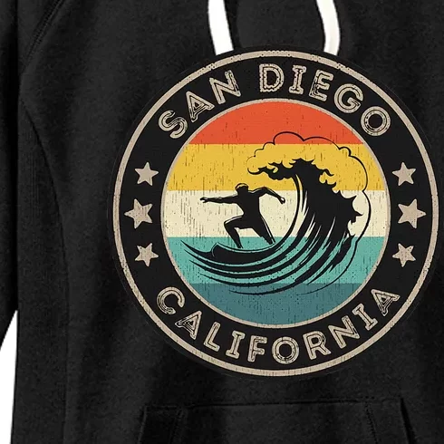 San Diego California Surfing San Diego Women's Fleece Hoodie