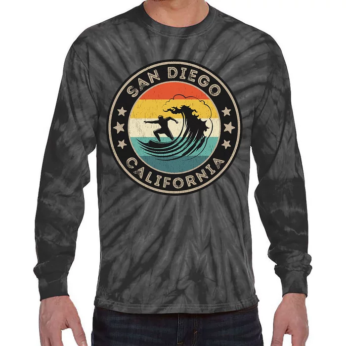 San Diego California Surfing San Diego Tie-Dye Long Sleeve Shirt