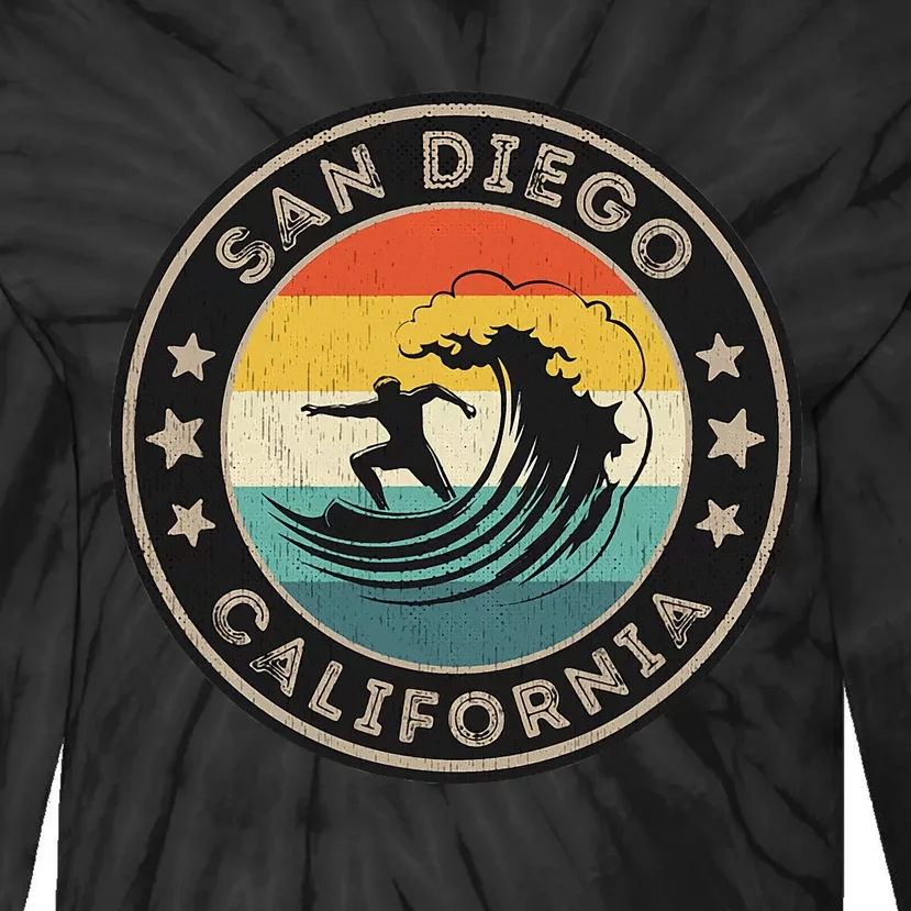 San Diego California Surfing San Diego Tie-Dye Long Sleeve Shirt