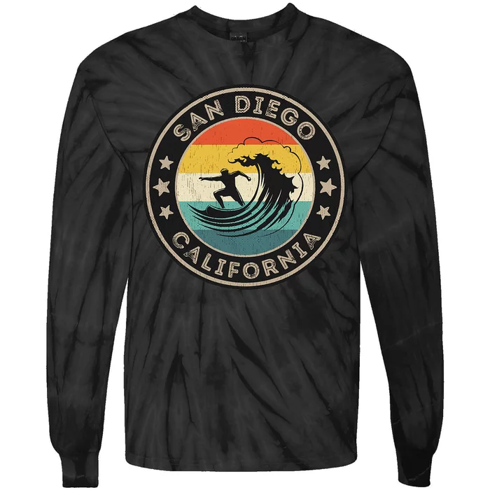 San Diego California Surfing San Diego Tie-Dye Long Sleeve Shirt