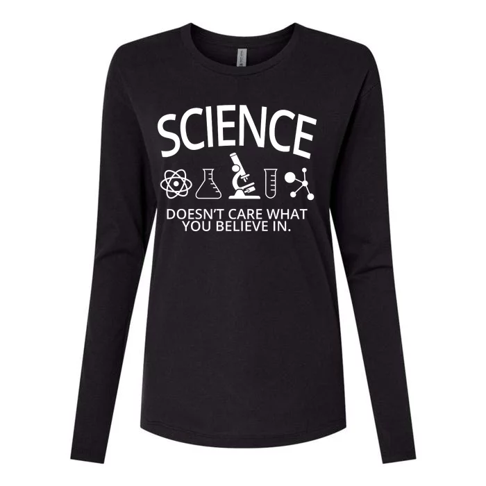 Science Doesn't Care What You Believe In Womens Cotton Relaxed Long Sleeve T-Shirt