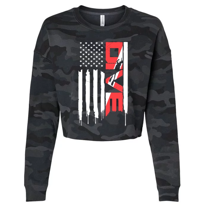 Scuba Diving Diver Down Flag | Scuba Diver | Scuba Diving Cropped Pullover Crew