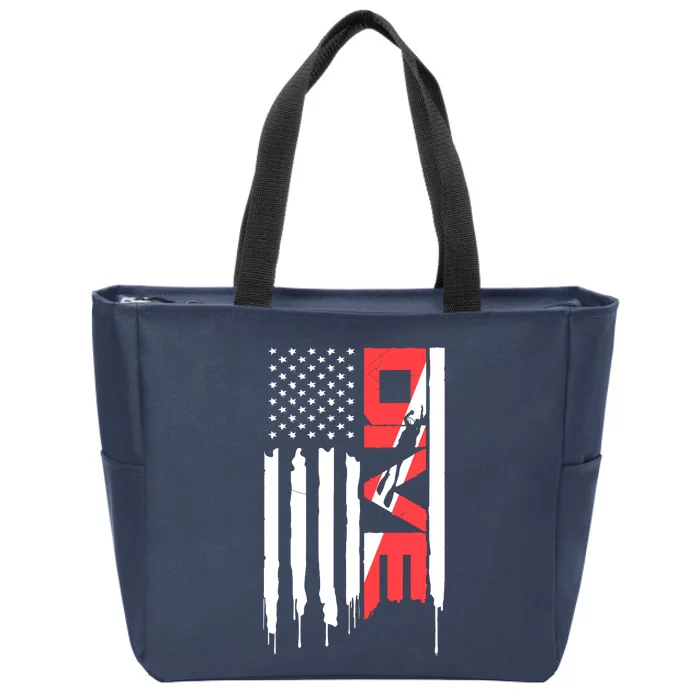 Scuba Diving Diver Down Flag | Scuba Diver | Scuba Diving Zip Tote Bag