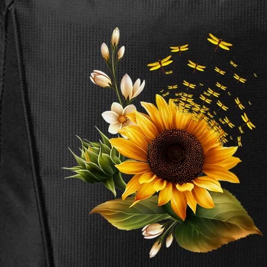 Sunflower Dandelion Dragonfly Funny Graphic Flower Novelty City Backpack