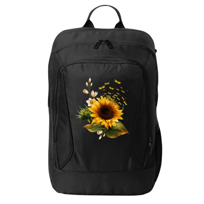 Sunflower Dandelion Dragonfly Funny Graphic Flower Novelty City Backpack