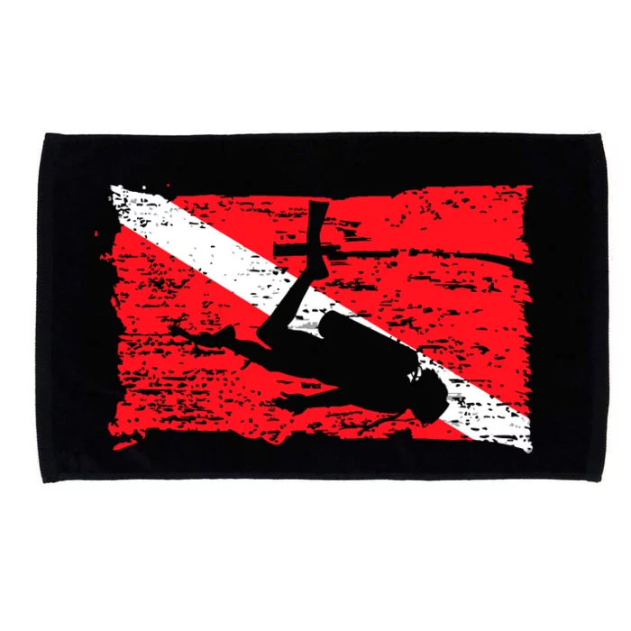 Scuba Diving Diver Down Flag Awesome Marine Diver Dive Gift Microfiber Hand Towel