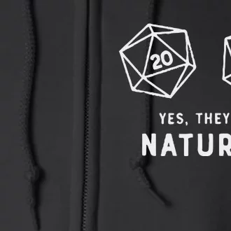 Slimecicle Dice D20 Yes They’Re Natural Full Zip Hoodie