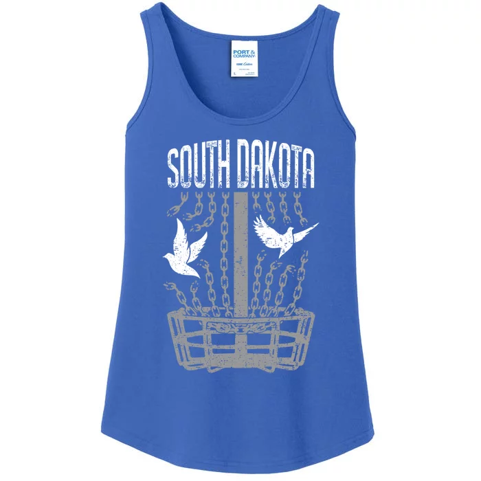 South Dakota Disc Golf Player Breaking Chains Birdie Great Gift Ladies Essential Tank