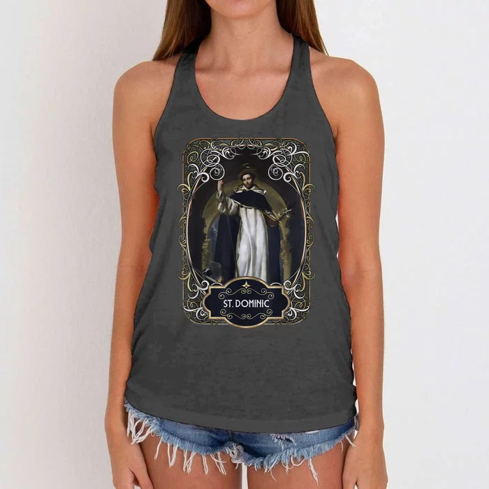 St. Dominic De Guzman Catholic Saint Women's Knotted Racerback Tank