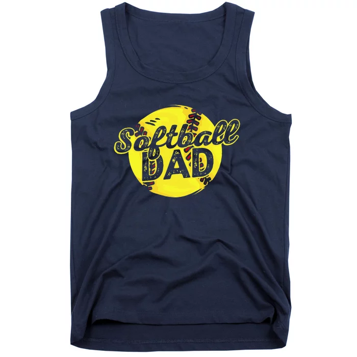 Softball Dad Daddy Father Fathers Day Tank Top