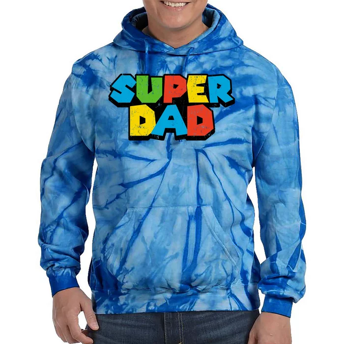 Super Daddio Dad Video Gamer Tie Dye Hoodie