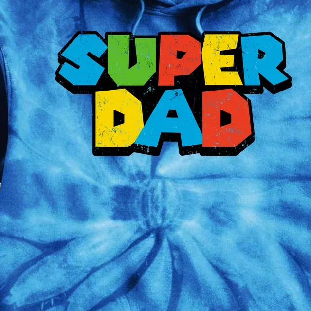 Super Daddio Dad Video Gamer Tie Dye Hoodie