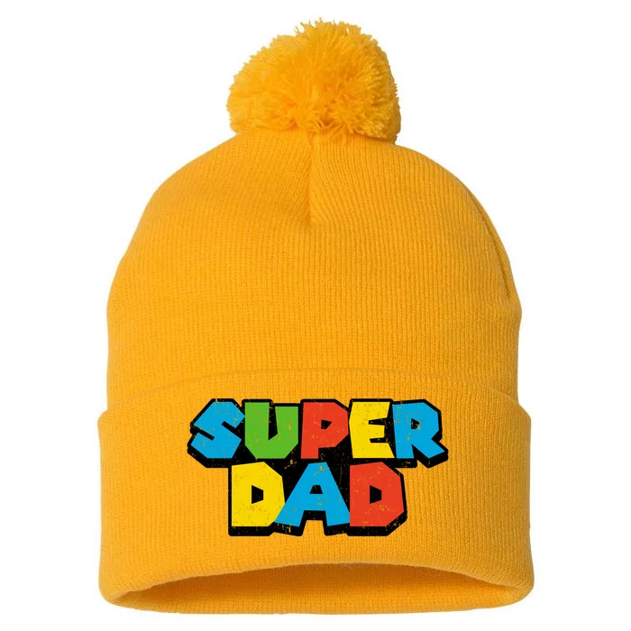 Super Daddio Dad Video Gamer Pom Pom 12in Knit Beanie