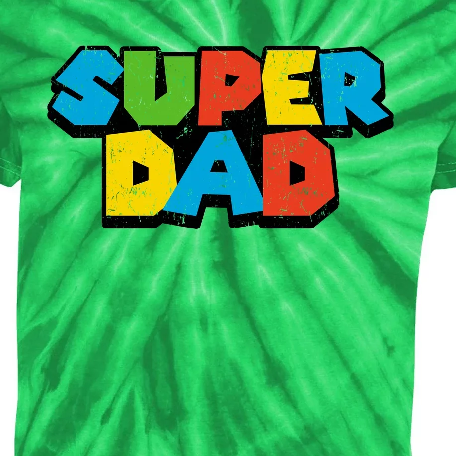 Super Daddio Dad Video Gamer Kids Tie-Dye T-Shirt