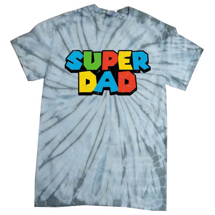 Super Daddio Dad Video Gamer Tie-Dye T-Shirt