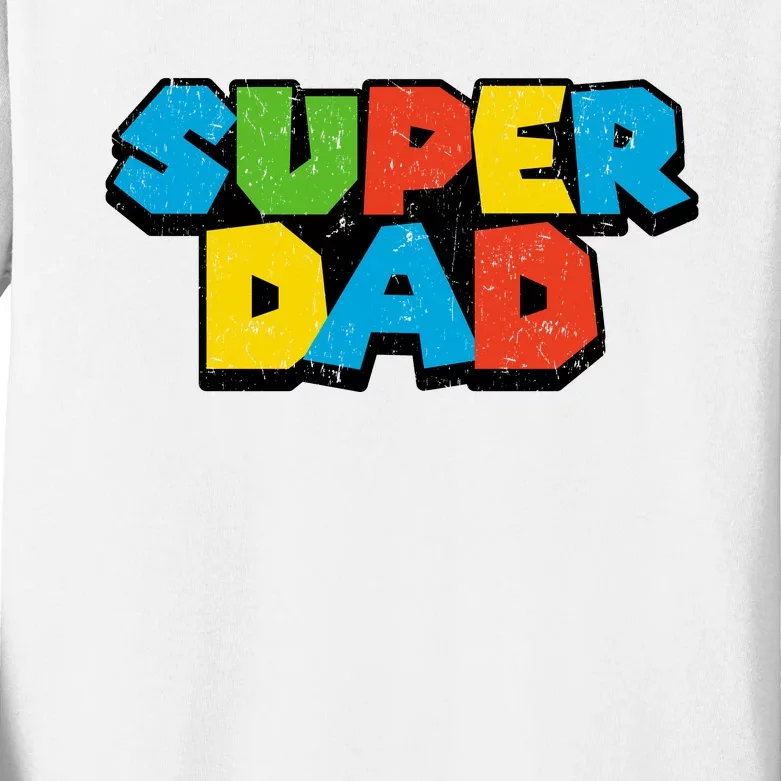 Super Daddio Dad Video Gamer Kids Long Sleeve Shirt