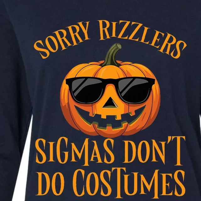 Sigmas Don’T Do Costumes Funny Halloween Spooky Pumpkin Womens Cotton Relaxed Long Sleeve T-Shirt