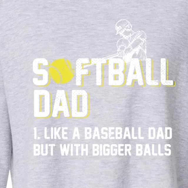 Softball Dad Definition Like A Baseball Dad Cute Gift Cropped Pullover Crew