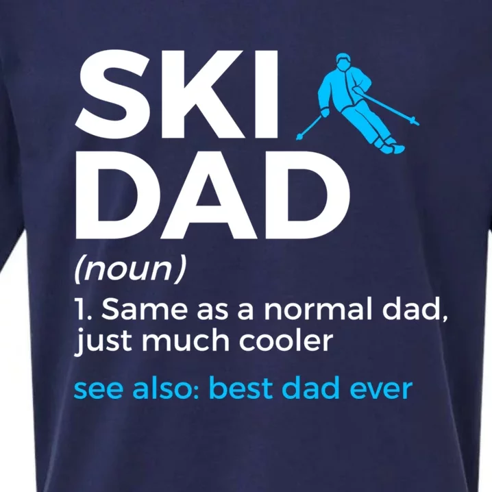 Ski Dad Definition Funny Skiing Best Dad Ever For Skiers Gift Sueded Cloud Jersey T-Shirt