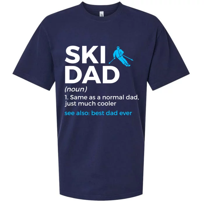 Ski Dad Definition Funny Skiing Best Dad Ever For Skiers Gift Sueded Cloud Jersey T-Shirt