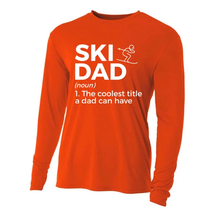 Ski Dad Definition Funny Skiing For Skiers Gift Cooling Performance Long Sleeve Crew