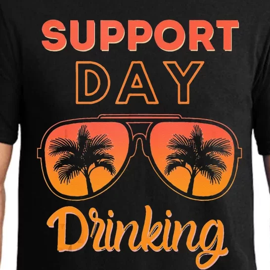 Support Day Drinking Funny Summer Beach Vacation Tank Top Pajama Set