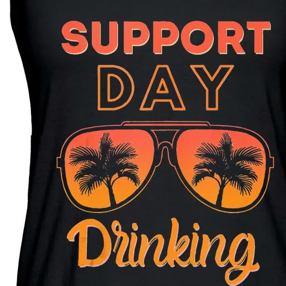 Support Day Drinking Funny Summer Beach Vacation Tank Top Ladies Essential Flowy Tank