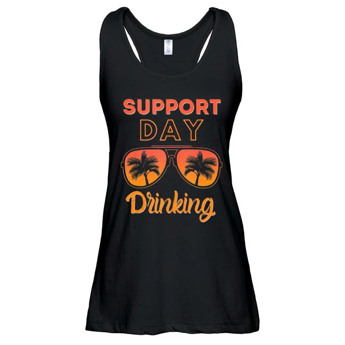 Support Day Drinking Funny Summer Beach Vacation Tank Top Ladies Essential Flowy Tank