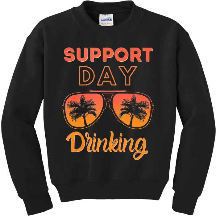 Support Day Drinking Funny Summer Beach Vacation Tank Top Kids Sweatshirt