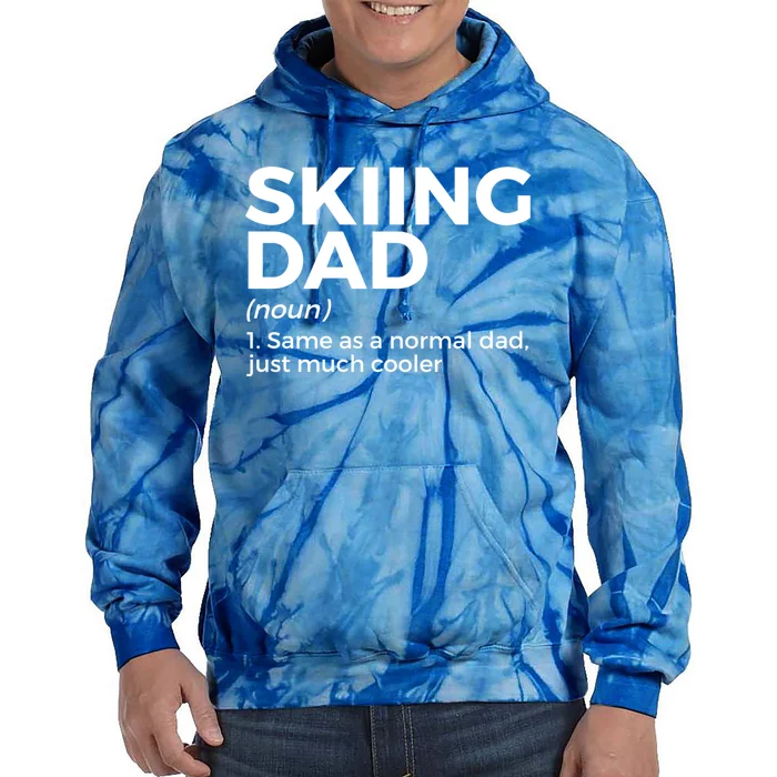 Skiing Dad Definition Funny Ski For Skiers Gift Tie Dye Hoodie