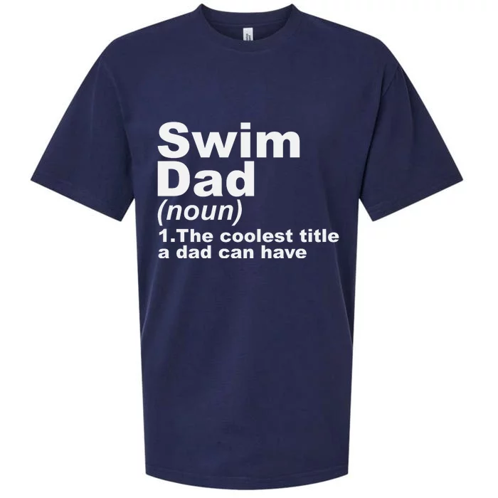 Swim Dad Definition Funny Sports Gift For Fathers Day Sueded Cloud Jersey T-Shirt