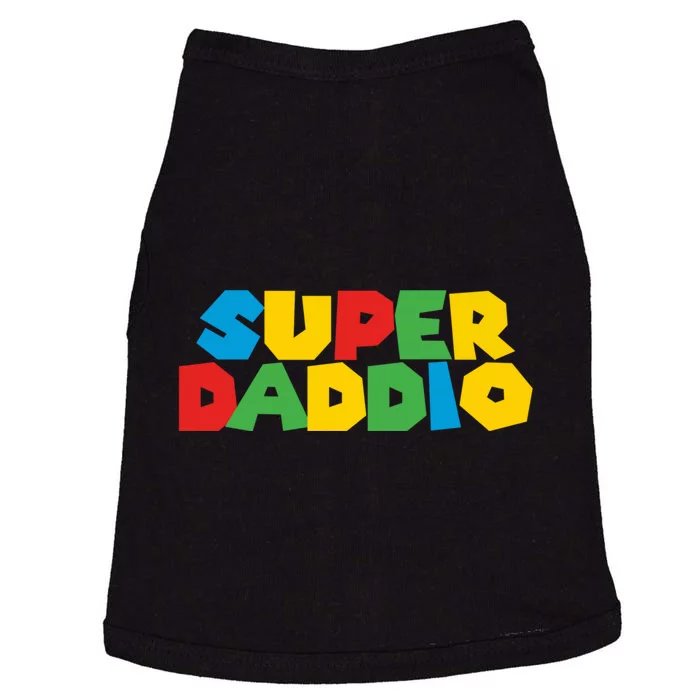 Super Daddio Dad Video Gamer Dad Fathers Day Funny Gift Doggie Tank