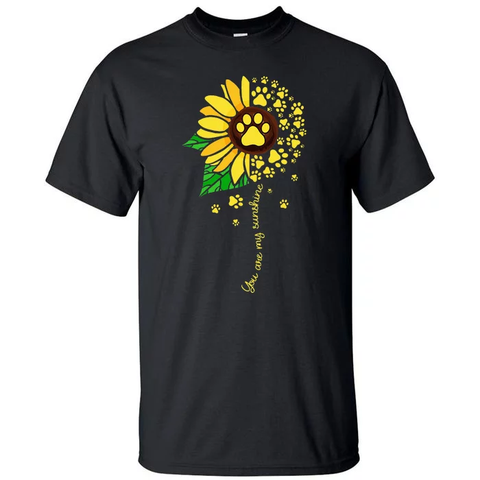 Sunflower Dog Doglover Pets Paw Apparel For Women Men Tall T-Shirt