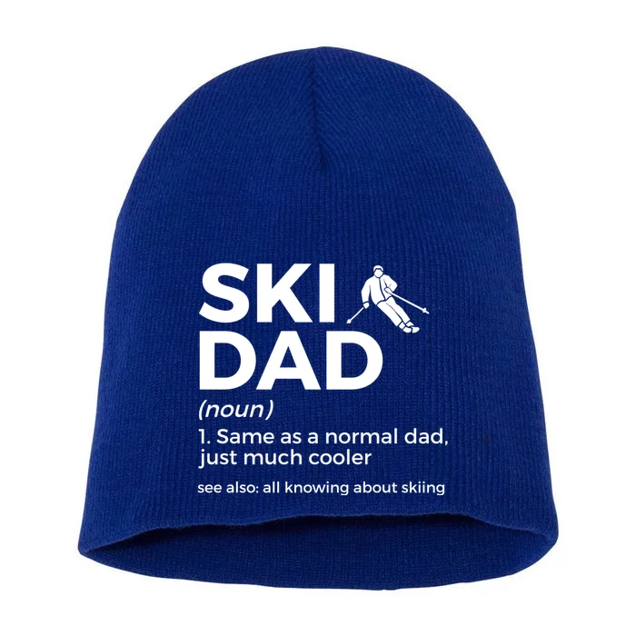 Ski Dad Definition Funny Skiing For Skiers Great Gift Short Acrylic Beanie