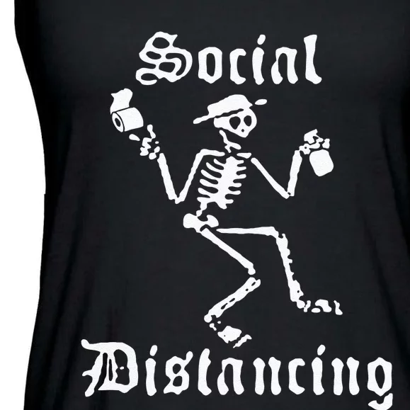 Social Distancing Distortion Ladies Essential Flowy Tank