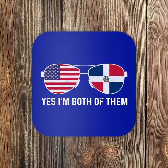 Sunglass Design Dominican American Flag Patriotic Heritage Gift Coaster