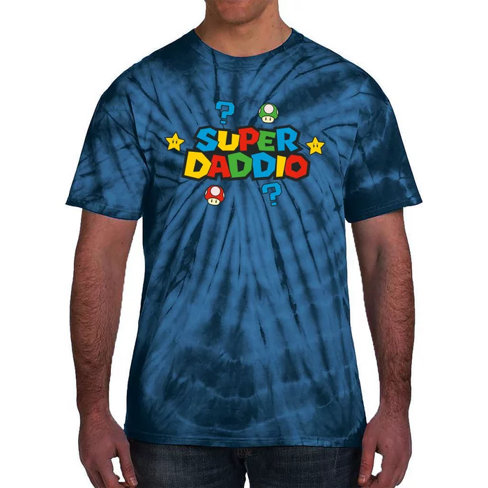 Super Daddio Dad Video Gamer Tie-Dye T-Shirt