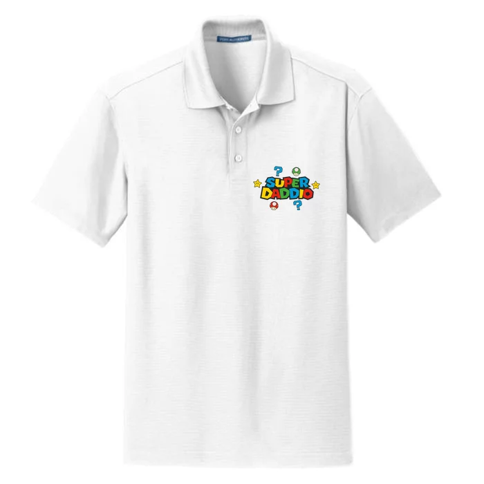 Super Daddio Dad Video Gamer Dry Zone Grid Performance Polo