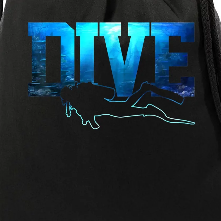 Scuba Diving DIVE Ocean Scuba Diver Gift Drawstring Bag