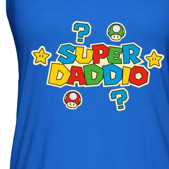 Super Daddio Dad Video Gamer Ladies Essential Flowy Tank